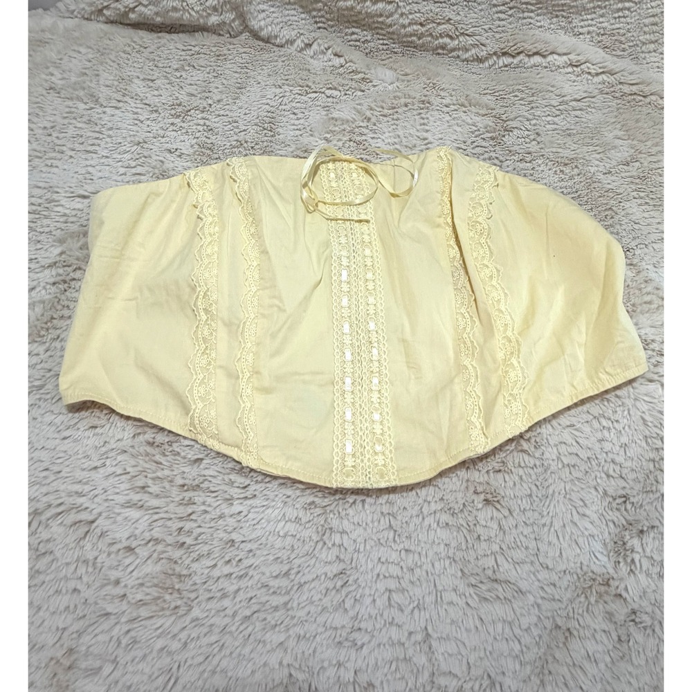 NWT Coquette Cottage Butter Yellow Lace Corset Tube Top Bustier Fairy Ren Fair
